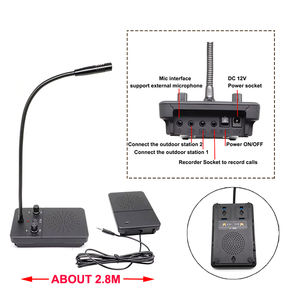 Système d'interphone de fenêtre de compteur de banque Interphone de station de bus Interphone de sonnette Système d'interphone Microphone avec <span class=keywords><strong>fil</strong></span> - Product Image 4