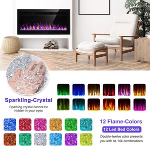 40 इंच का ब्लैक फ्रंट डेकोर लौ इलेक्ट्रिक फायरप्लेस हेटर के साथ एलईडी डिस्प्ले के साथ एलईडी फ्लैश इलेक्ट्रिक फायरप्लेस हीटर - Product Image 4