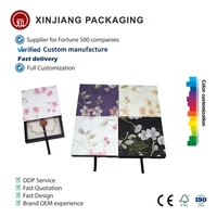 Boîte d'emballage en carton recyclable de style chinois YZ avec couvercle à pétales, boîte rigide suspendue transparente pour collier, présentoir cadeau