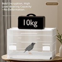Cage à oiseaux de luxe pour Myna Hill Myna, taille extra-large, accessoires de grande taille, installation de bain extérieur, structure métallique, forme rectangulaire, blanc
