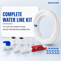 Kit de raccordement électrique Ilauke 15M pour tuyau d'alimentation en eau + connecteur de réfrigérateur pour utilisation extérieure en voiture, style européen, double réfrigérateur