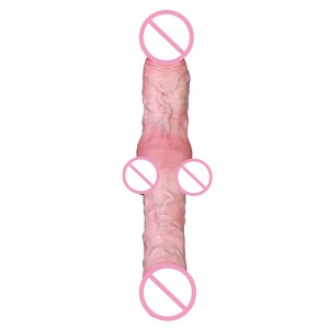Dildo en silicone ultra réaliste à double extrémité, matériau doux et sûr pour le corps, jouet de plaisir féminin, nouveauté interactive pour couples adultes - Product Image 2