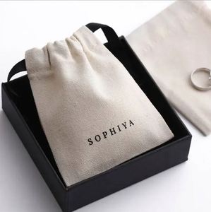 Bolsa de Tela de Algodón Muselina Orgánica Ecológica Personalizada, Bolsa Pequeña Blanca de Calicó con Cordón y Logotipo Impreso - Product Image 5