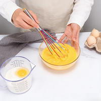 Fouet manuel en silicone de haute qualité personnalisé avec manche en acier inoxydable, outil de cuisine pour mélanger les œufs, les pâtes et la crème pour gâteaux et pâtisseries