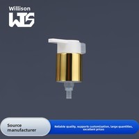 24 pompes à lotion électroplaquées or aluminium, à pression, avec interrupteur gauche-droite, pour flacons à bec de canard externe à ressort