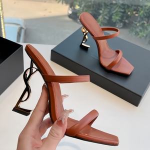 Sandales à talons hauts de luxe de qualité supérieure, en cuir véritable, mode estivale, chaussures à talons hauts pour femmes, pour mariage - Product Image 4
