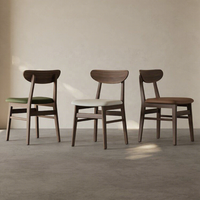 Chaise de salle à manger moderne en bois massif avec siège rembourré, chaise de salle à manger nordique en noyer, chaise de cuisine contemporaine pour restaurant