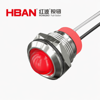HBAN 12mm Étanche IP67, Voyant lumineux LED en acier inoxydable à tête bombée avec fils pour affichage sur panneau, Voyant de signalisation LED