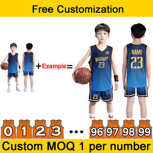 Maillot de basket-ball personnalisé avec logo, motifs et numéros pour les étudiants, les enfants, léger, respirant, à séchage rapide, ensemble uniforme de basket-ball - Product Image 3