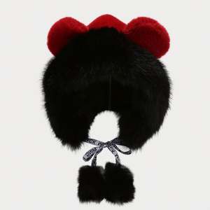 New Stylish <b>Rabbit</b> Ears Winter Hat Hot Selling Cute Fashion Fur Fur Trapper Hat - Product Image 5