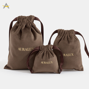 Bolsa de Embalaje de Regalo de Joyería de Terciopelo con Cordón, Reciclable, de Lujo, con Logotipo Personalizado Auralux - Product Image 2