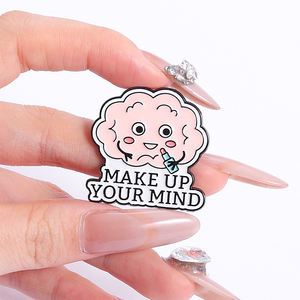 Questions de santé mentale esprit ouvert cerveau émail broche personnalisé maquillage votre esprit broches sac à dos revers Badge bijoux cadeau pour les amis - Product Image 1
