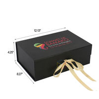 Boîte d'emballage magnétique en carton noir de luxe, grand format, personnalisée avec logo UV, pour perruques, vente en gros