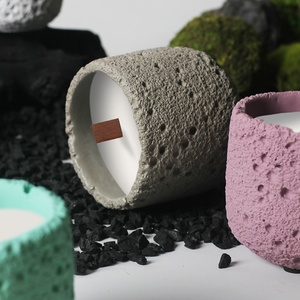 Luxury Concrete Candle Jar Wholesale Customized Bulk Cement Candle Vessel Home Wedding Decor Nordic <b>Large</b> Empty Candle Container - Product Image 3