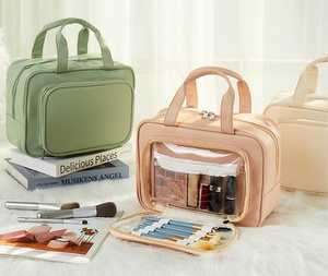 Sac de maquillage à roulettes, organiseur de cosmétiques de voyage, trousse de toilette pour femmes - Product Image 1
