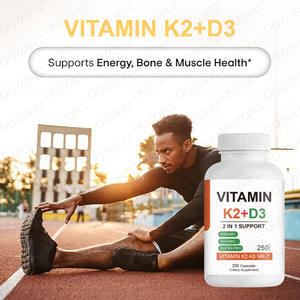 วิตามินเค2 ดี3 อาหารเสริม สูตรไม่ใช้วัตถุดิบดัดแปลงพันธุกรรม วิตามินดี3 5000IU 90 ไมโครกรัม เค2 เอ็มเค-7 ง่ายต่อการกลืน วิตามินดีและเค คอมเพล็กซ์ 250 แคปซูล - Product Image 6