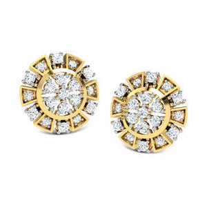 Boucles d'oreilles classiques en diamants de laboratoire pour femmes, taille brillant rond, en argent sterling 925 de qualité supérieure, bijoux de tous les jours - Product Image 2