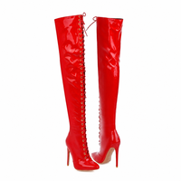 Bottes de jazz pour femmes, à talons hauts pointus, pour soirée et boîte de nuit, style latine, sexy, à brides croisées, grandes tailles, personnalisables