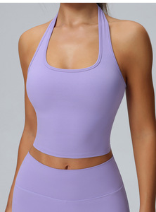 Soutien-gorge de sport sexy à bretelles croisées, haute performance, antichoc, pour la course, le fitness et le yoga ; en Spandex/Nylon ; design élégant au dos - Product Image 2