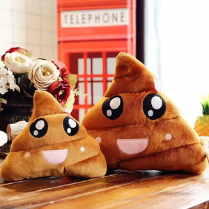 Oreillers en peluche d'émoticônes amusants personnalisés en gros Oreiller d'émotion de caca avec remplissage en coton PP et doublure en maille super douce - Product Image 3