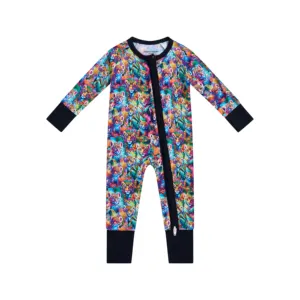 Custom Print Baby Infant Organic 95% Bamboo 5% Spandex Onesie Rompers Clothes Toddler Kid Pajamas Sleepwear Clothing For Baby