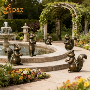 Statue de chipmunk en bronze D&Z Art Group, figurine d'animal artisanale pour la décoration de jardin, de maison, de bureau ou d'extérieur - Product Image 5