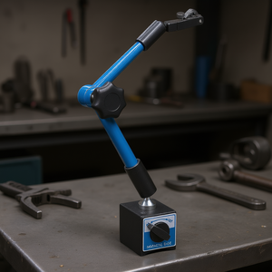 Support articulé hydraulique Fervi avec base magnétique et bras réglable pour usage en atelier - Product Image 3