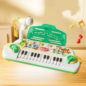 Piano Electrónico Multifuncional de Dibujos Animados para Niños al por Mayor, Teclado de Piano para Niños Pequeños de 24 Teclas con Micrófono con Cable - Product Image 3