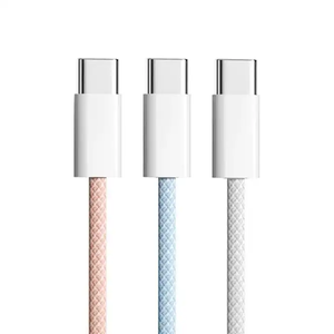 Cable Negro 3A de 1m, Cable Tipo-C Blanco Trenzado de Nailon, Carga Rápida de 5V-20V 60W para iPhone 15, Computadora, Teléfono Inteligente - Product Image 1