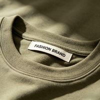 Étiquettes de vêtements personnalisées de haute qualité, découpées au laser, carrées, autocollantes, écologiques, en polyester tissé, étiquettes de col personnalisées, couleur personnalisée