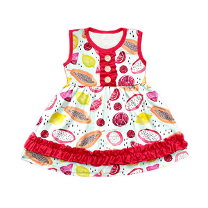 Vestido de Niña con Estampado de Leche de Leña y Volantes, Vestido Casual sin Mangas con Lazo para Bebés y Niñas Pequeñas para Fiestas - Product Image 3