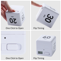 Nouveau Cube préréglé minuterie pratique Portable outil de gestion du temps étude cuisine cuisson renversement Pause compte à rebours Cube minuteries