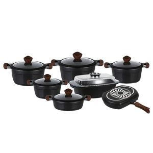 Non-Stick <b>Cookware</b> <b>Set</b> 14 Pieces Die-Cast Aluminum <b>Induction</b> Compatible Oven Safe Marble Coating Stovetop Universal - Product Image 1
