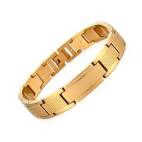 Pulsera Magnética de Acero Inoxidable con Patrón de Cocodrilo, Personalizable, de Moda, Resistente al Agua, para Alivio del Dolor, con Energía Cuántica