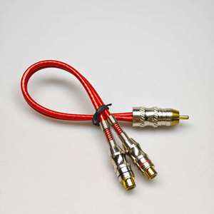 สาย RCA แบบถักเคลือบทอง ความหนาแน่นสูง 2 หัวต่อตัวเมีย 1 หัวต่อตัวผู้ พร้อมชั้นป้องกันสองชั้น - Product Image 3