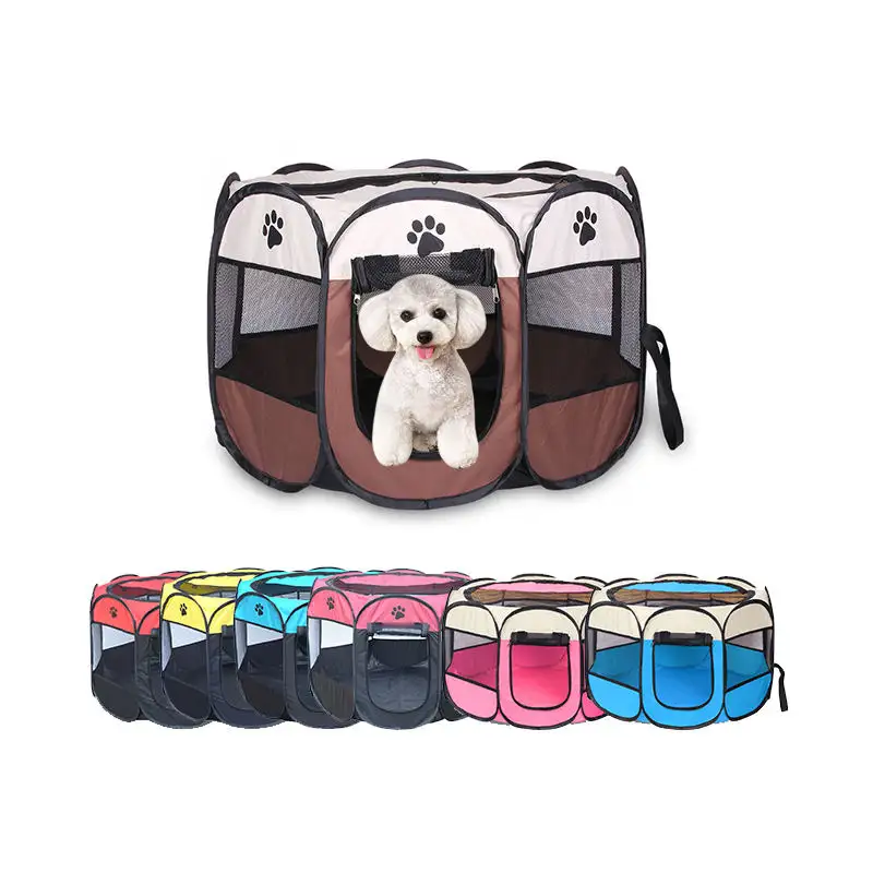 Pet pieghevole casa portatile traspirante Outdoor Pet Cat Kennel Bed Small Dog Playground box tenda da campeggio da viaggio all'aperto