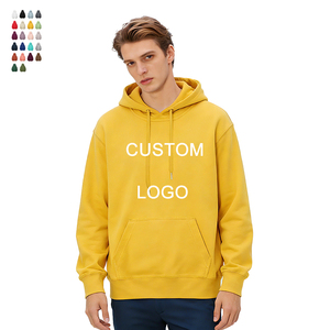 Sweat à capuche vierge 300 GSM épais, coupe ample unisexe, avec logo personnalisé, pour hommes, couleur unie, avec poche - Product Image 1