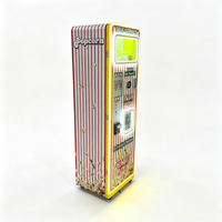 Distributeur automatique de pop-corn intelligent avec éclairage LED couleur, pour espaces intérieurs, sans surveillance.