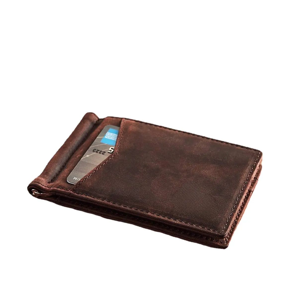 Heren Slanke Portemonnee Met Geldclip Pocket Rfid Blocking Dunne Bifold Lederen Minimalistische Mini Billfold Kaarthouder