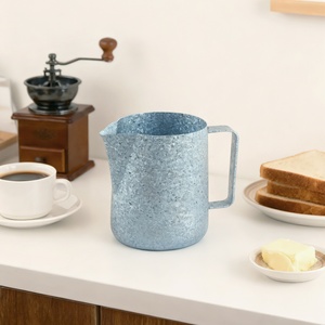 Metal Retro Design Durable Titanium <b>Milk</b> Frother Pitcher 350ml/600ml Coffee Jug - Product Image 2