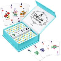 Boîte rigide de Mahjong à fermeture magnétique avec logo personnalisé Emballage de cartes à jouer en plastique Boîte rigide de 160 pièces Boîte de tuiles de Mahjong américain