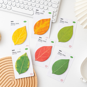 Beliebte Blattförmige Selbstklebende Haftnotizen Bunte Simulierte Blatt-Notizzettel für Schüler Büro Memo Markierung - Product Image 1
