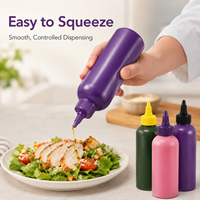 Ensemble de bouteilles souples en plastique personnalisées avec bec verseur pointu et bouchon torsadé pour sauces, huiles et vinaigrettes – Qualité alimentaire – Fournisseur OEM