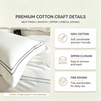 Parure de lit de luxe 100 % coton brodé 300 fils/cm², drap-housse et taies d'oreiller en tissu tissé, 4 pièces, taille Queen