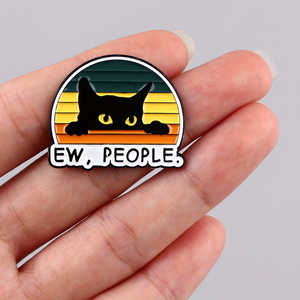 1 pin de joyería con diseño de gato negro. |   Lindos pines y broches de esmalte para mochilas y solapas, con cierre de silicona, decoración lista para regalar - Product Image 5