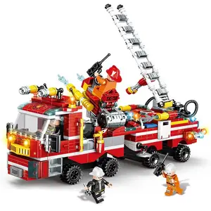 Yeni şehir serisi oyuncaklar tuğla yangın istasyonu 8 In 1 uyumlu şehir yapı taşları çocuklar için şekil noel hediyesi Legoing