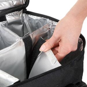 Carro rodante acolchado aislado hebilla desmontable divisores enfriador bolso extraíble 6 botellas portador <span class=keywords><strong>de</strong></span> vino equipaje maleta bolsa - Product Image 5