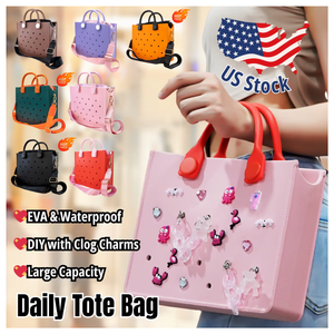 Waterproof EVA Beach Tote <strong>Bag</strong> for Women with Punch Holes DIY Shoe Charm Decoration Shoulder Handbag Travel Lady <strong>Bag</strong> Handbag 2025 - Product Image 1