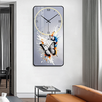 Horloge murale abstraite pour maison moderne peinture cristal porcelaine objet suspendu toile prise en charge nature morte cadre photo murale