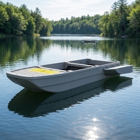 Bateau de pêche modulaire en PE pour deux personnes avec flotteurs latéraux, conception robuste et épaissie à montage rapide, écologique et recyclable, idéal pour les travaux en étang